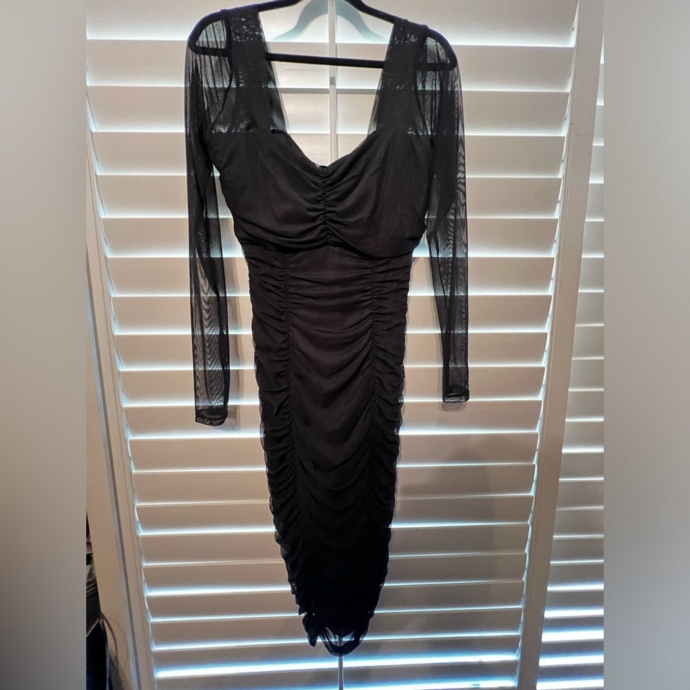 Fashion Nova Sees Me Through Ruched Midi Dress
